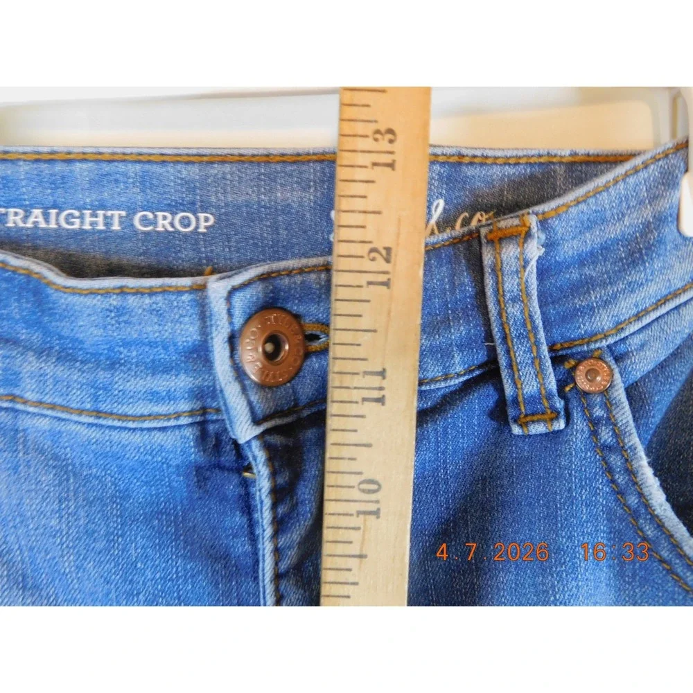 Style & Co Womens Straight‎ Crop Jeans Medium Wash Blue Denim Pants